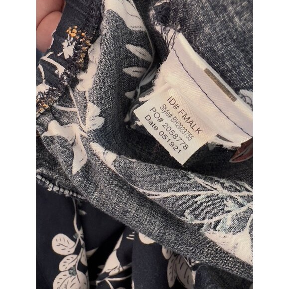 Bedhead Pajama Set Size L Classic Long Sleeve Dk Navy Blue Floral Pockets Cotton - Picture 4 of 16